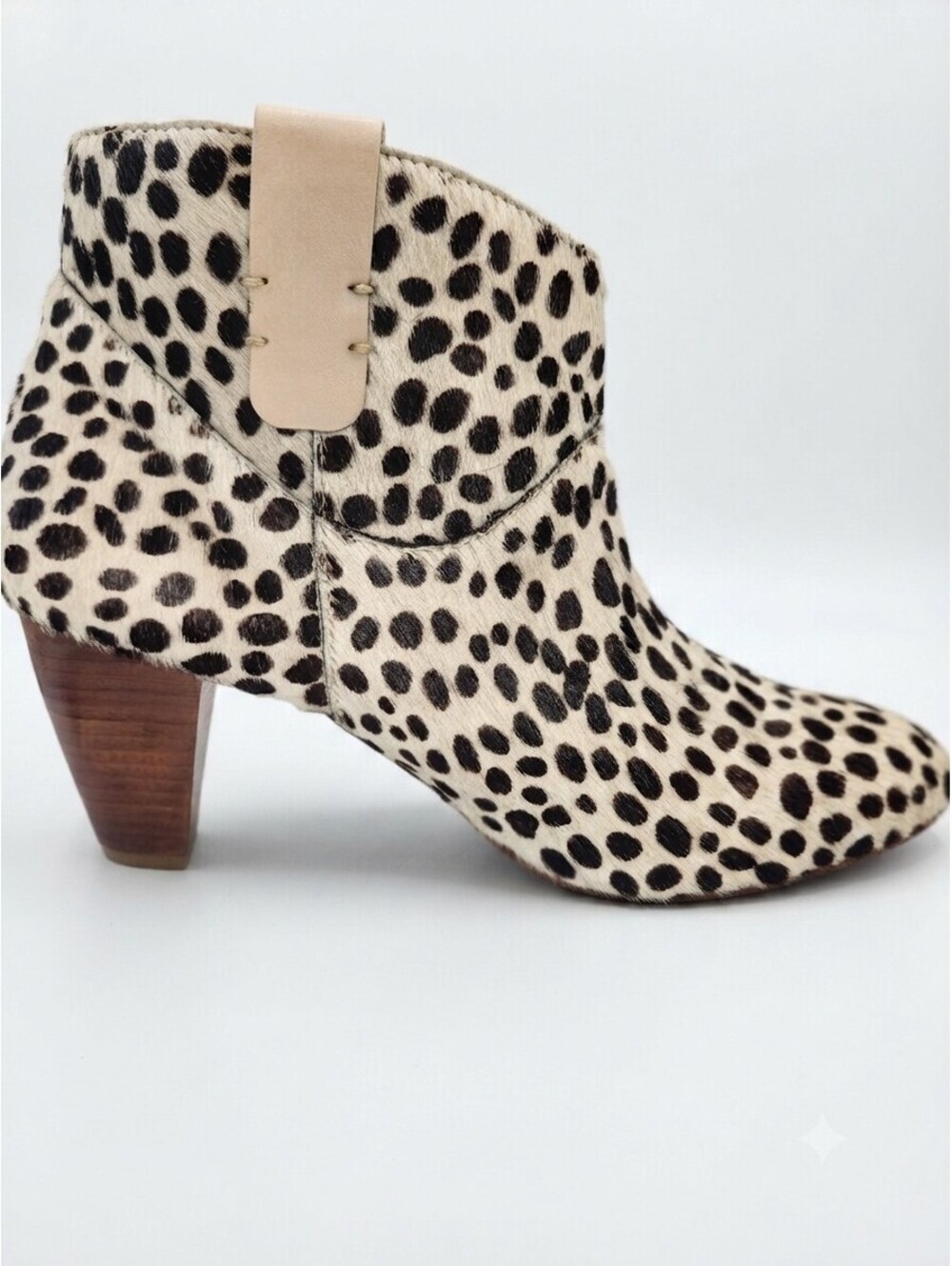 RARE Rebecca Minkoff Dalmatian pattern Hair-On Heeled Bootie Size 10